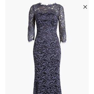 Prom Dress Gown Lace Navy Blue